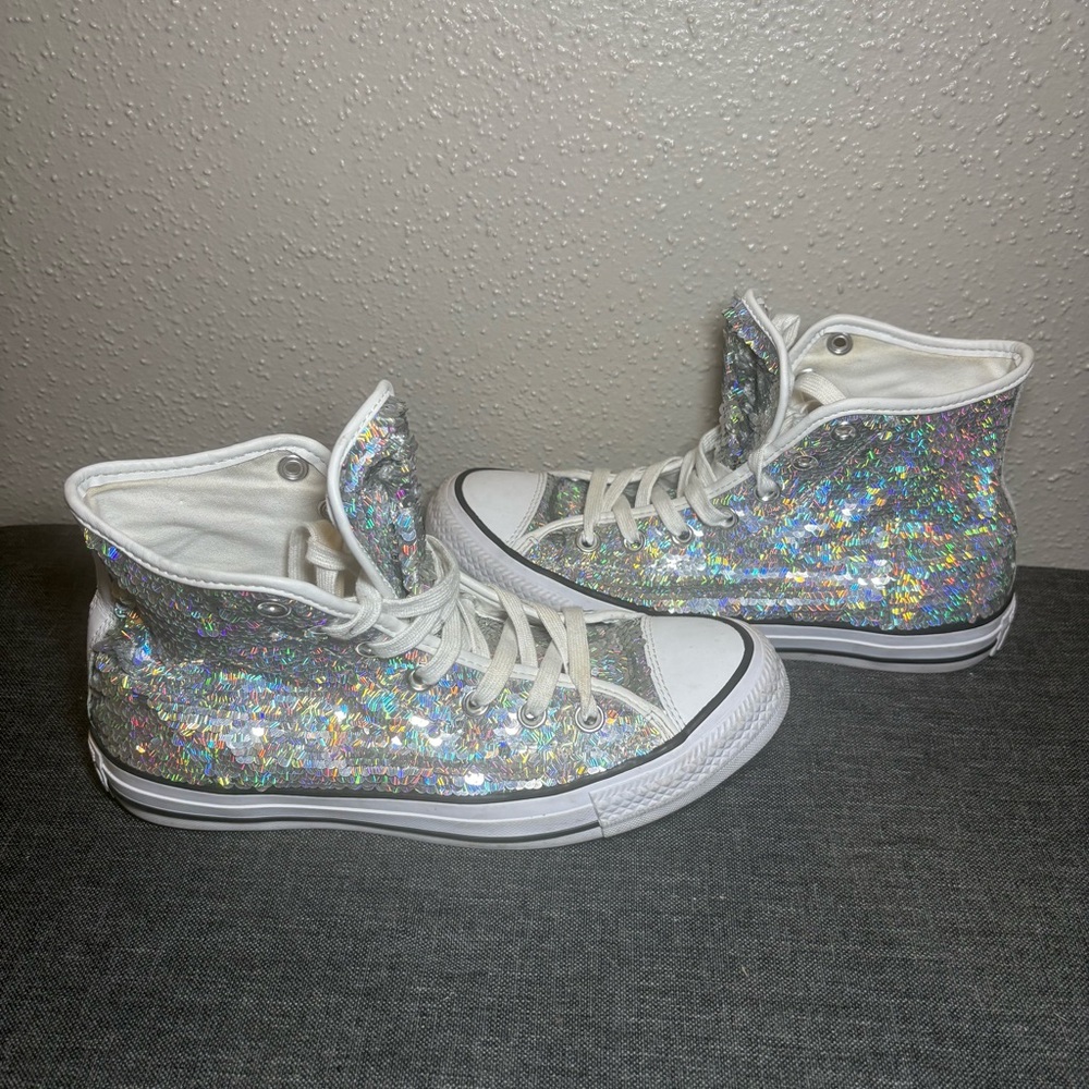 Converse Chucks Silver Sequins Sequins Sequins Ch… - image 2